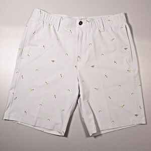 Under Armour Mens 34x9 Golf Shorts Gray AOP Birds Printed Stretch